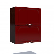 Corp superior 60 cu 2 usi orizontale Zebra MDF tulip rosu